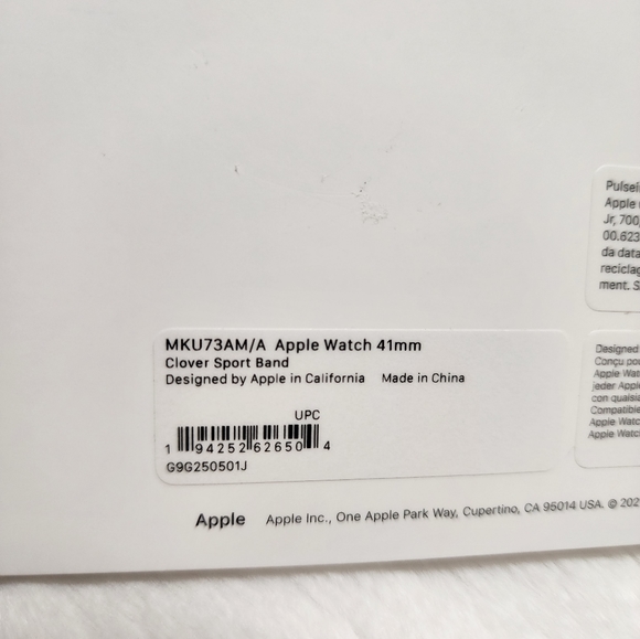 NWT GENUINE Apple Watch 41mm MKU73AM/A Sport Band - Clover NEW SEALED main image 10